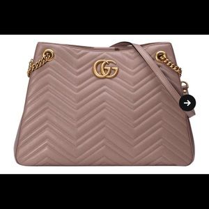 Gucci Marmont Rose Quilted Chain Tote